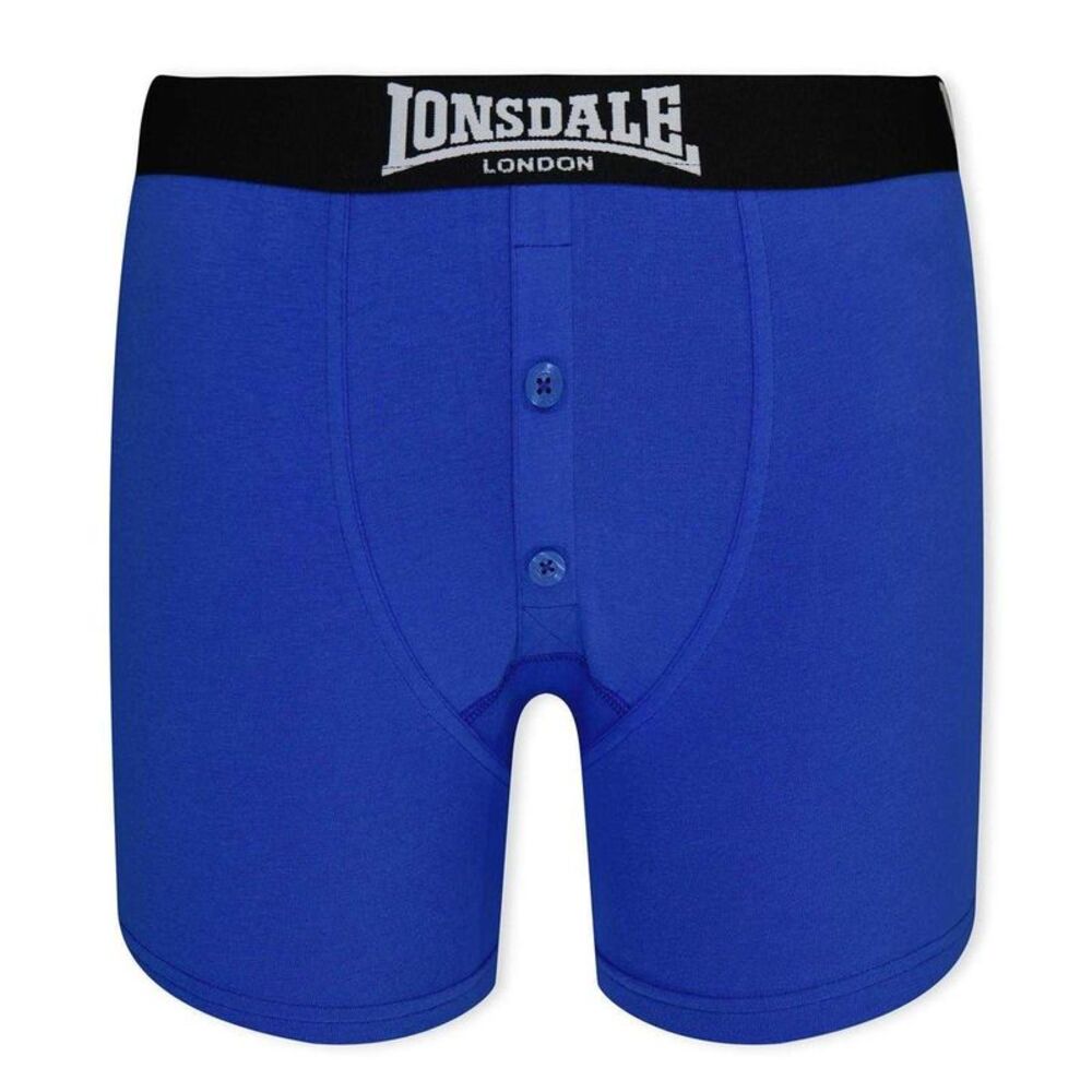 Lonsdale Boys Boxer Shorts (Pack of 2) / Blue/Black